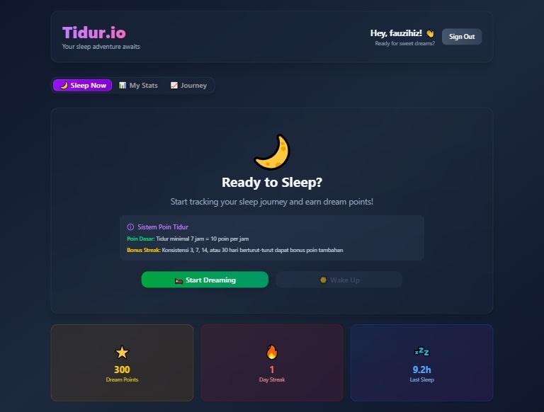 Tidurio Gamified Sleep Tracker